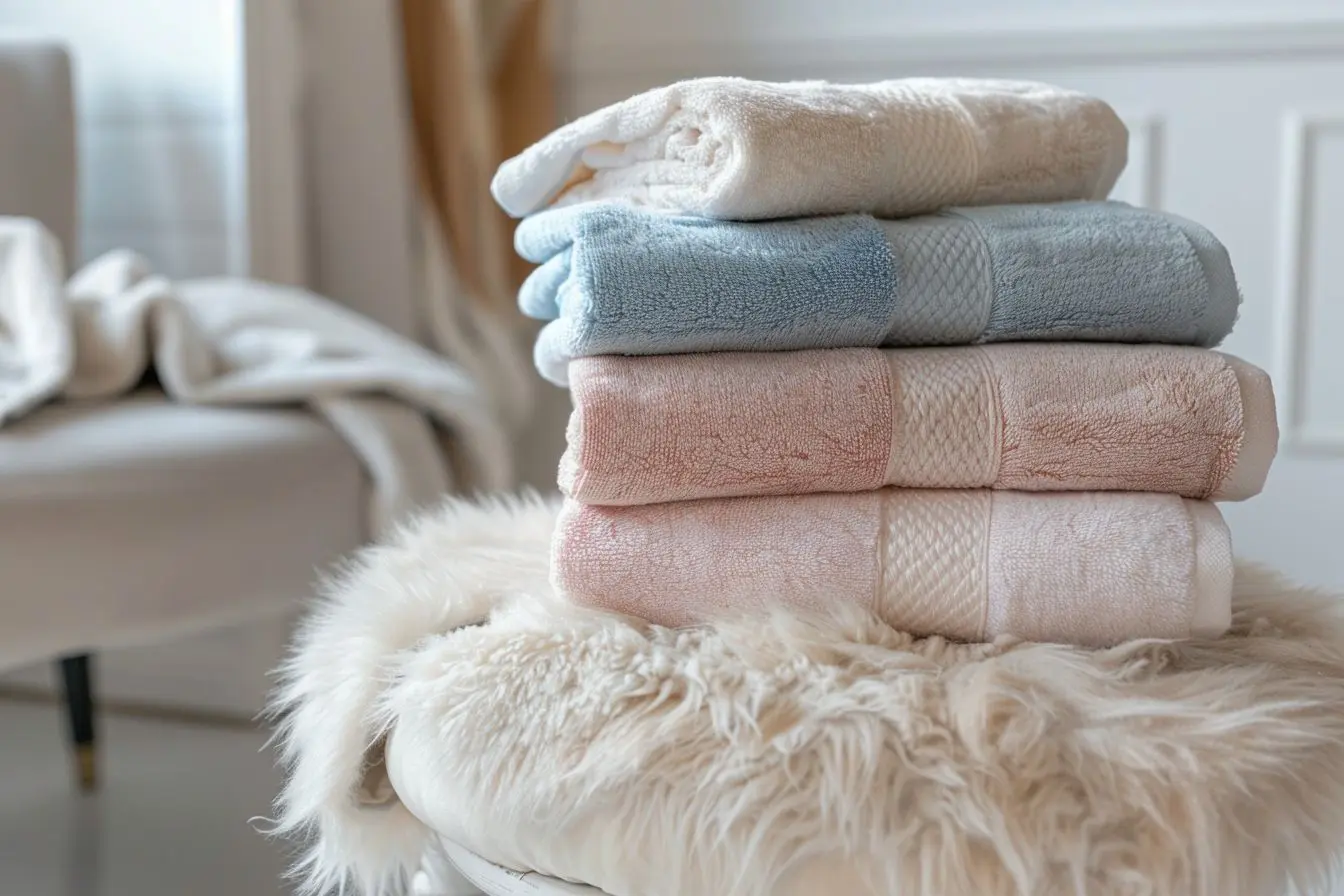 Freshly folded luxury towels